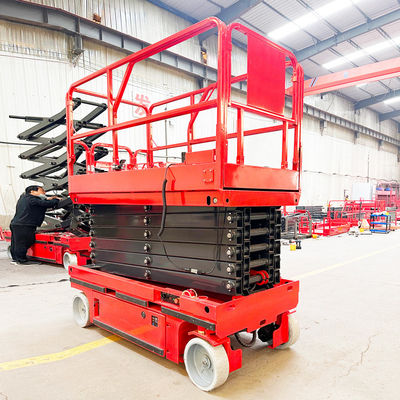 Capacità di carico nominale 320 kg Piattaforma di sollevamento idraulica a forbice autopropulsata personalizzata con ruota di gomma