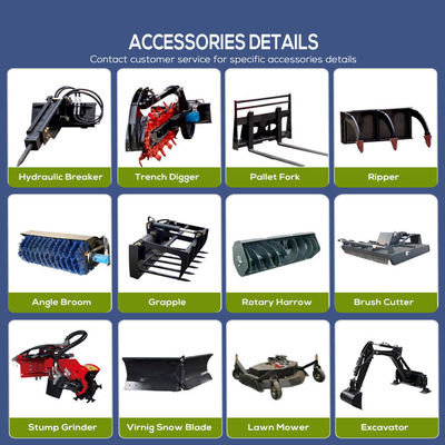 0.15 M3 Mini Gasoline Tracked Skid Steer Loader con certificazione MOOG Hydraulic Cylinder