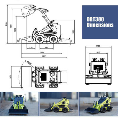 17.1kw Tracked Skid Steer Loader con certificazione CE e scorrevole elettrico