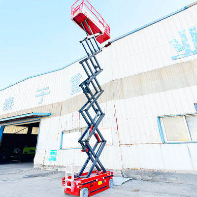 0-34M/MIN Velocità di sollevamento 4m Mini ascensore a forbice idraulico a propulsione automatica con piattaforma da 900 mm
