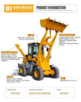 Mini retroescalatore WZ10-15 4WD con bassa capacità di vendita al dettaglio e 3 cbm di capacità del secchio