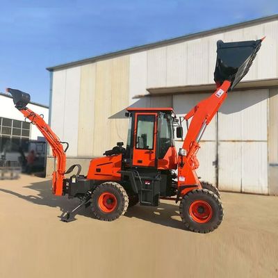 4x4 trazione a ruote 400kg-2.5ton Mini caricatore Backhoe caricatore per la vendita con pala da neve