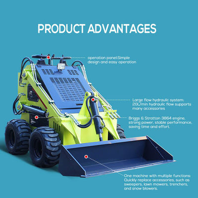 Caricatore a ruote Chinese Multifunctional Attachments Compact Mini Skid Steer Loader Con CE