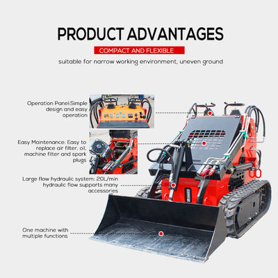 MOOG Mini Diesel Crawler Track Loader con motore a 3600 giri al minuto e martello idraulico