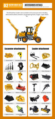HQ-WZ-20-28 Mini Excavator Backhoe Loader con 37 KW e 500 mm Min.