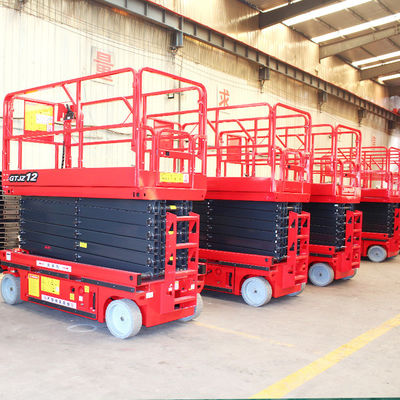 12m 320kg Self-propelled Scissor Lift per la costruzione di serre piattaforma di lavoro aereo