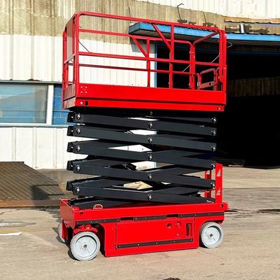 Potenza del motore 48V/4.5kw 320kg Carico nominale Ruota idraulica Piattaforma di sollevamento mobile a forbice