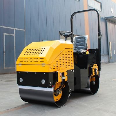 1000 kg Mini Road Compactor vibrante doppio tamburo ride on road roller per la costruzione