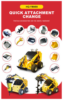Lavori di costruzione Mini Skid Steer Wheel Loader con HQ Valve idraulica e motore Epa