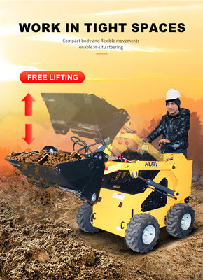 Lavori di costruzione Mini Skid Steer Wheel Loader con HQ Valve idraulica e motore Epa