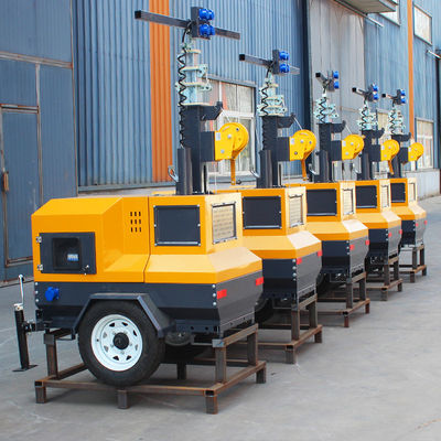 220v Pushcart Tipo 5M Manuale Rod LED Mobile Light Tower 200W 300W 400W IP Rated Standard
