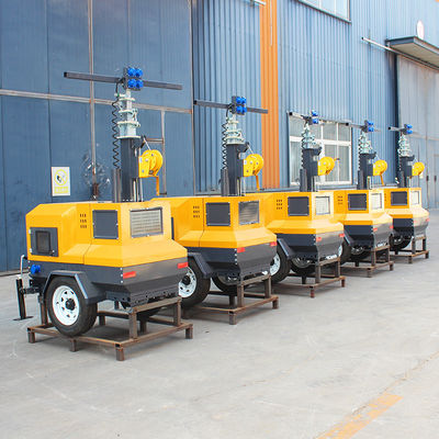 220v Pushcart Tipo 5M Manuale Rod LED Mobile Light Tower 200W 300W 400W IP Rated Standard