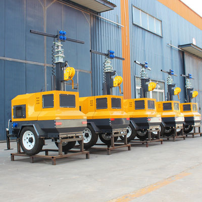Costruzione Torre di illuminazione mobile Trailer generatore diesel montato Torre di illuminazione mobile