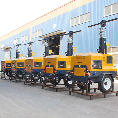 Costruzione Torre di illuminazione mobile Trailer generatore diesel montato Torre di illuminazione mobile