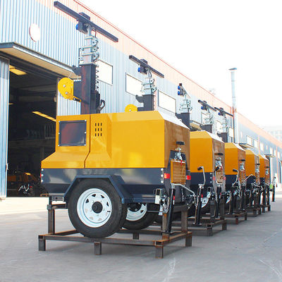 Costruzione Torre di illuminazione mobile Trailer generatore diesel montato Torre di illuminazione mobile