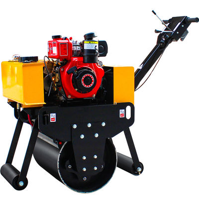 Inizio elettrico 0,3 tonnellate camminare dietro singolo tamburo rullo HQ-YL600C per la riparazione stradale vibrante
