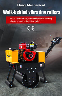 Inizio elettrico 0,3 tonnellate camminare dietro singolo tamburo rullo HQ-YL600C per la riparazione stradale vibrante