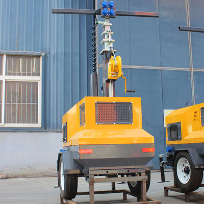 Torre di illuminazione idraulica/manuale diesel mobile con efficienza luminosa della lampada di 65lm/w