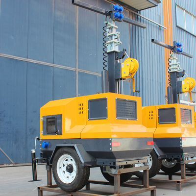 Torre di illuminazione idraulica/manuale diesel mobile con efficienza luminosa della lampada di 65lm/w