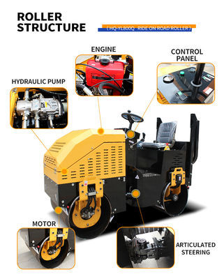 Equipaggiamenti per la costruzione stradale YL800 Full Hydraulic 1,2 tonnellate di tamburo di diametro 530mm Roller
