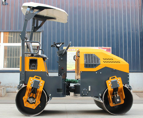 Huade Hydraulic Pump HQ-YL1200 3 tonnellate Double Drum Vibratory Mini Road Roller Compactor