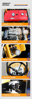 70Hz Frequenza di eccitazione 1.5t Doppia ruota Completamente idraulica Motore standard europeo Road Roller