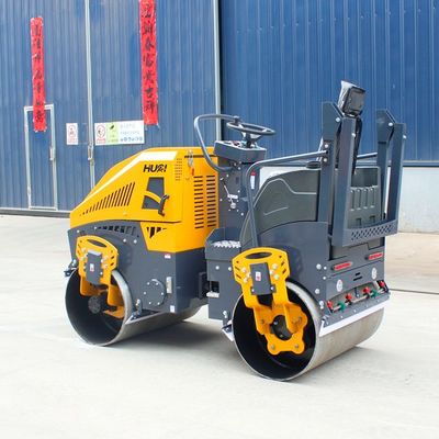 1 tonnellata 2T 3T Double Drum Mini Road Roller Compactor in India Frequenza di eccitazione 70Hz