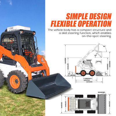 Super Power Electric Mini Skid Steer Loader Compatto Skid Steer Loader Front Mini Loader